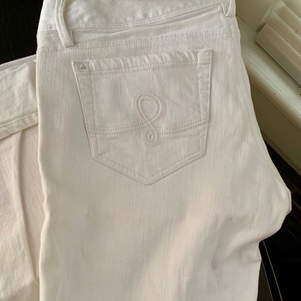 White boot cut jeans